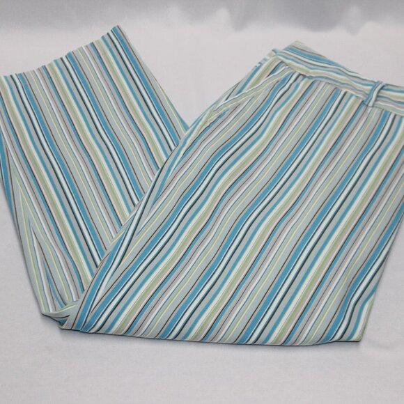 IZOD Stretch Capris Pants Striped Cotton 4 Pockets - Picture 9 of 10
